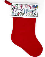 A warm, red fleecy home coming that is sure to please. Create the "warm fuzzies" for family and friends. A heart-melting greeting is ready for stitching and is great to hang on the mantle to fill for visiting holiday guests. NO ASSEMBLY REQUIRED!
