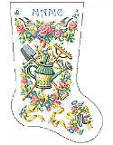 Gardener’s Christmas Stocking - PDF: This stocking designed for the gardener in your life blooms with color and cheerful blossoms. Reward that green thumb with this gorgeous heirloom stocking that will be cherished for a lifetime.