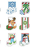 Littlest Stocking Ornaments - PDF: Each one of these tiny stockings is only 25 stitches tall. They will stitch up in a minute and look great adorning gifts or a tiny table top tree. 12 of the tiniest and cutest stockings to be found are by designer Linda Gillum.Marsha's Chart