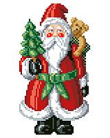 This unique Santa Pillow in Big Stitch is QUICK & EASY counted Cross-Stitch is sure to brighten the "Ho, Ho, Ho Season." 