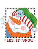 Let It Snow Snowman Head - PDF: This dapper snowman loves snow! So, bring it on! Make up this snow-full pillow for entry hall or family room and  Let*It*Snow. Quick and easy and guaranteed not to melt.
