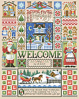 Let’s stay Home for the holidays with this charming and welcoming Scandinavian style Christmas sampler design by Sandy Orton. 