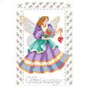 Birthday Faeries February - PDF: Everyone needs a Fairy in their life. This one is just right for February birthdays because she’s wearing the color of the birthstone, purple Amethyst, holding a heart and has flowers in her hand. A lovely design for anyone born in February. One in a series of twelve faeries.