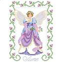 Birthday Faeries June - PDF: Peace is reflected in our June fairy. A white dove rests on one hand and in the other; she holds a pink rose, the flower of the month of June. One in a series of twelve faeries.