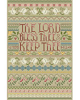 This timeless prayer, framed with dainty blossom borders, reflects the desire that everyone has for the health and happiness of their family. The bible sentiment of 'The Lord Bless Thee & Keep Thee' from Numbers 6:24 is a heartfelt statement of support and blessing for a loved one. The intricate style of this timeless piece by Sandy Orton will be sweet in your own home or given as a housewarming gift to a friend or family member.

