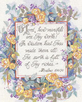 A beautiful floral sampler illistrates this wonderful Bible quote.