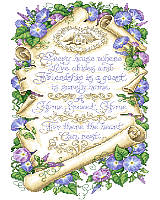 Heart-warming, "Home Sweet Home" and Morning Glory Sampler. Sandy Orton brightens the day and the home with this parchment-like sampler in Counted Cross-Stitch. 