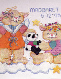 Heavenly Bunnies Stamped Cross Stitch Birth Record
