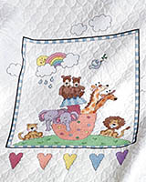 All Aboard! to "NOAH'S ARK". This adorable rendition will brighten any nursery with its colorful design.