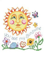 A brightly colored smiling sun greets you 