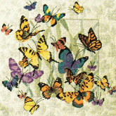 Possibly the most popular of all needlepoint designs. Butterfly Collage captures the ease and grace of butterflies in flight. Unique shadow-effect background design.