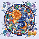 Sun, Moon, Zodiac -- Signs of all that is right in your world of astrology. This Counted Cross Stitch chart-only  is designed for the creative stitcher.