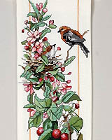 The unique beauty found in each of the Four Seasons captured in this Counted Cross Stitch bell pull design by Nancy Rossi for Kooler Design Studio.