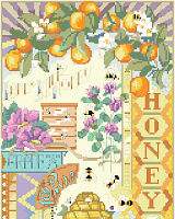 Honey bees frolic in this intricate design by Nancy Rossi.
<br/><br/>
An exclusive reissue of a long-unavailable design now available as a chart.