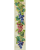 Tasty Grape Harvest Bell pull! Plants ablaze with the brilliance and abundance of the fruit of the vine. 