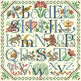 Enjoy stitching this beautiful alphabet created by Sandy Orton . Many of its motifs are taken from historical samplers of early America.