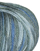 Alpaca fibers give warmth and the silk gives a subtle shimmer to the worsted weight superwash Merino wool in 7 soft colorways.