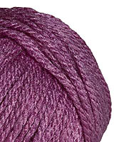 There are 11 colors, both solid and variegated in this well named worsted weight yarn of 50% Merino and 50% Silk. Luxury for everybody.