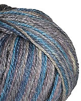 This is a fascinating blend of Superwash Merino, Linen and Silk, in 14 solid and variegated colors of DK weight yarn. Excellent for sweaters and your home.