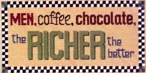 Men, Coffee, Chocolate Needlepoint Project