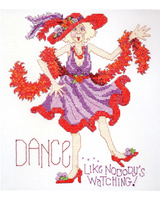 Our red hat lady is ready for a night out dancing.