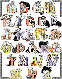 Cat Alphabet - Kit: Cat Alphabet is a fun and exciting way to display the alphabet. Colors of green, blue, purple and many more colors accent this beautiful design.