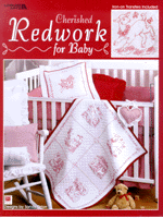 Brighten Baby's world with a favorite look from the past--redwork! As you create our cheerful bibs, throw pillow and crib quilt you'll rediscover the beauty of stitching charming line drawings with red embroidery floss on white fabric. Baby won't be the only one cooing over these sweet accessories!