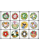 Wreaths of the Month - PDF: If stitching a full size traditional sampler seems too daunting, try stitching these 12 tiny wreaths instead. These adorable and charming little samplers fit the seasons and each month of the year and look fabulous as a grouping consisting of all twelve or stitch one at a time as birthday gifts, cards, bookmarks or in small frames for that special friend.  