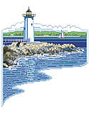 White Lighthouse - PDF: Lends a little festive flair with a coastal twist to your home with this charming lighthouse cross stitch that features a realistic design to inspire the imagination. This tranquil seaside scene features a lighthouse and a ship at the harbor. Makes a perfect summertime gift for your each friends.