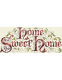 Home Sweet Home - PDF: Celebrate your home, family, and friendship with this lovely traditional Home Sweet Home Sign. Long and narrow with an illuminated lettering style, this motif looks great on a plump pillow or welcoming sign. Greet your guests with the homespun charm of this warm sign that adds a lively touch to your home.  