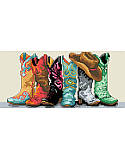 Row of Boots - PDF: Embrace your country roots with these vibrant cross stitch of kicky boots boasting Old West charm as they brighten any room! Whether taking on the tumbleweeds, line dancing at the cowboy bar, these classic and colorful cowboy boots with timeless details will give your home that Western vibe you crave and promises lasting style that's always on-trend. 
