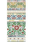 English Sampler - PDF: From the Kooler Design Studio vault, add this timeless treasure to your family's collection! A band Sampler inspired by the golden age of English needlework during the 1600’s, contains a dozen specialty stitches typically used in samplers from this period.
