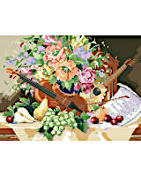 A concerto in a classic Still Life style of cross stitch by Nancy Rossi will bring summer vibes to all lovers of music. Featuring a colorful bouquet as the backdrop for the violin, mandolin, sheet music and fruit. Stitching this timeless and elegant piece is sure to bring a song to your heart!
