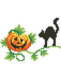 Pumpkin Patch Big Stitch - PDF: Sitting in the Pumpkin Patch waiting for the great pumpkin to rise up on this Halloween. 
