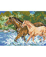 Add farmhouse charm to a blank wall with this beautiful cross stitch design. A stunning picture of these fine animals running through the water makes a great gift for the nature enthusiast in your life.
