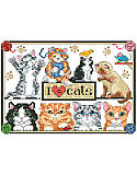 I Love Cats - PDF: Pint-sized cat lovers get something to purr about with this fantastic cross stitch design with eight adorable cats! With its warm colors and playful kitties, this cheerful piece makes a purrfect gift for your favorite cat lover, or a charming statement for you and your cats home.  