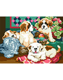 Lotsa Puppies PDF: Lotsa Puppies anxious to join your menagerie! Totally irresistible; hold onto your heart as you stitch these colorful St. Bernard characters! 