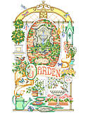 In The Garden - PDF: Welcome spring with this colorful piece featuring a flock of feathered friends in a flower garden.

