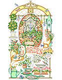 In The Garden - PDF: Welcome spring with this colorful piece featuring a flock of feathered friends in a flower garden.

