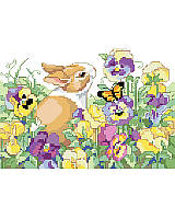 Let your free spirit blossom with this beautiful Pansy Patch counted cross stitch.
Add a sweet touch to your home with this lovely bunny peeking out of a colorful pansy patch by Linda Gillum.
Makes a wonderful gift for Easter, Mother's Day or just because you like bunnies!
