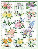 Flowers of the Month - PDF: One of Kooler Design Studios most perennial designs, Flowers of the Month looks great as a sampler or as separate small motifs to celebrate a year in flowers.  Designer Nancy Rossi captured each flower so well and beautifully.