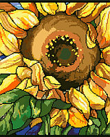 Our Stained Glass Sunflowers is a striking design by Nancy Rossi. 