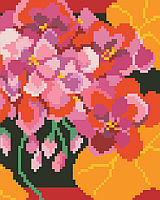 PDF ChartBright and vivid geraniums will burst off of this big stitch design.