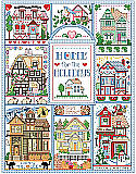 Home For The Holidays Seasonal Sampler - PDF: Celebrate all the seasons and lot's of holidays with this lovely home sampler. Featuring charming Victorian cottages decked out for different holidays. From Valentine's Day, Fourth of July, Halloween, to Christmas, there's something for everybody! Stitch as individual holiday motifs or as a sampler to display all year long.
