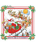 To All a Good Night - PDF: Santa flies over a cute snow-covered village in his reindeer-pulled sleigh. This exciting scene with the full moon, a sleigh full of toys makes a beautiful picture or pillow to go with that packed mantel full of Kooler Design stockings! The perfect gift for anyone who loves Christmas decor and holiday fun. And to all a good night!