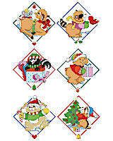 Woodland creature themed ornaments would look adorable in the nursery of a new baby and are a perfect companion pieces to the matching Santa's Woodland Friends Stocking. Featuring 6 playful designs of a deer, racoon, bear, beaver, bunny, and a squirrel, these cute little critters could also be hung anywhere by themselves or on a garland or on a tree. Kooler Design ornaments make great gifts and true heirlooms.