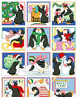 Twelve adorable penguin ornaments