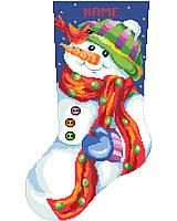 The Jolly Snowman is back in this delightful stocking by Linda Gillum!

