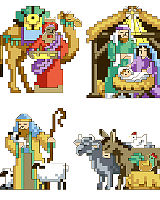 Nativity Ornaments - Cross Stitch PDF Download Chart