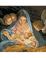 This beautiful Madonna holds the newborn king as angels look on with soulful eyes. This gorgeous and inspirational masterpiece is great for Christmas, Mother’s Day or to commemorate any of a faithful one’s special occasions. Stands out in any collection and looks wonderful with any home décor theme. A true heirloom. 
